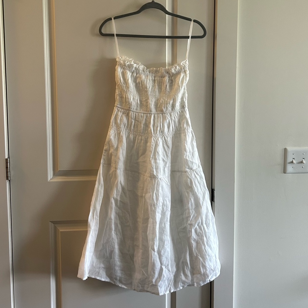 NWT Frame white cotton midi dress